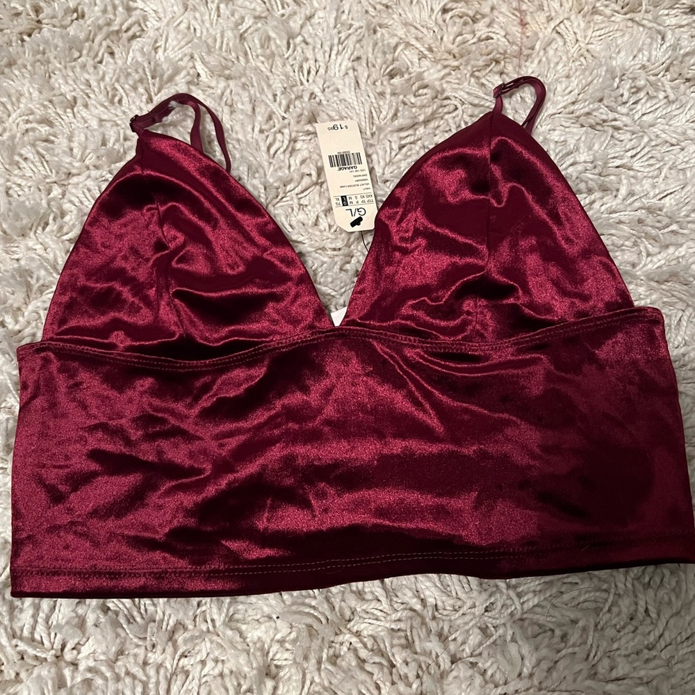 NWT Garage Velvet Going out crop top